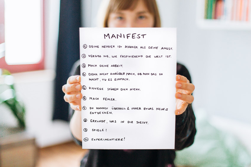 Mein Manifest – 10 Regeln für ein kreatives Leben